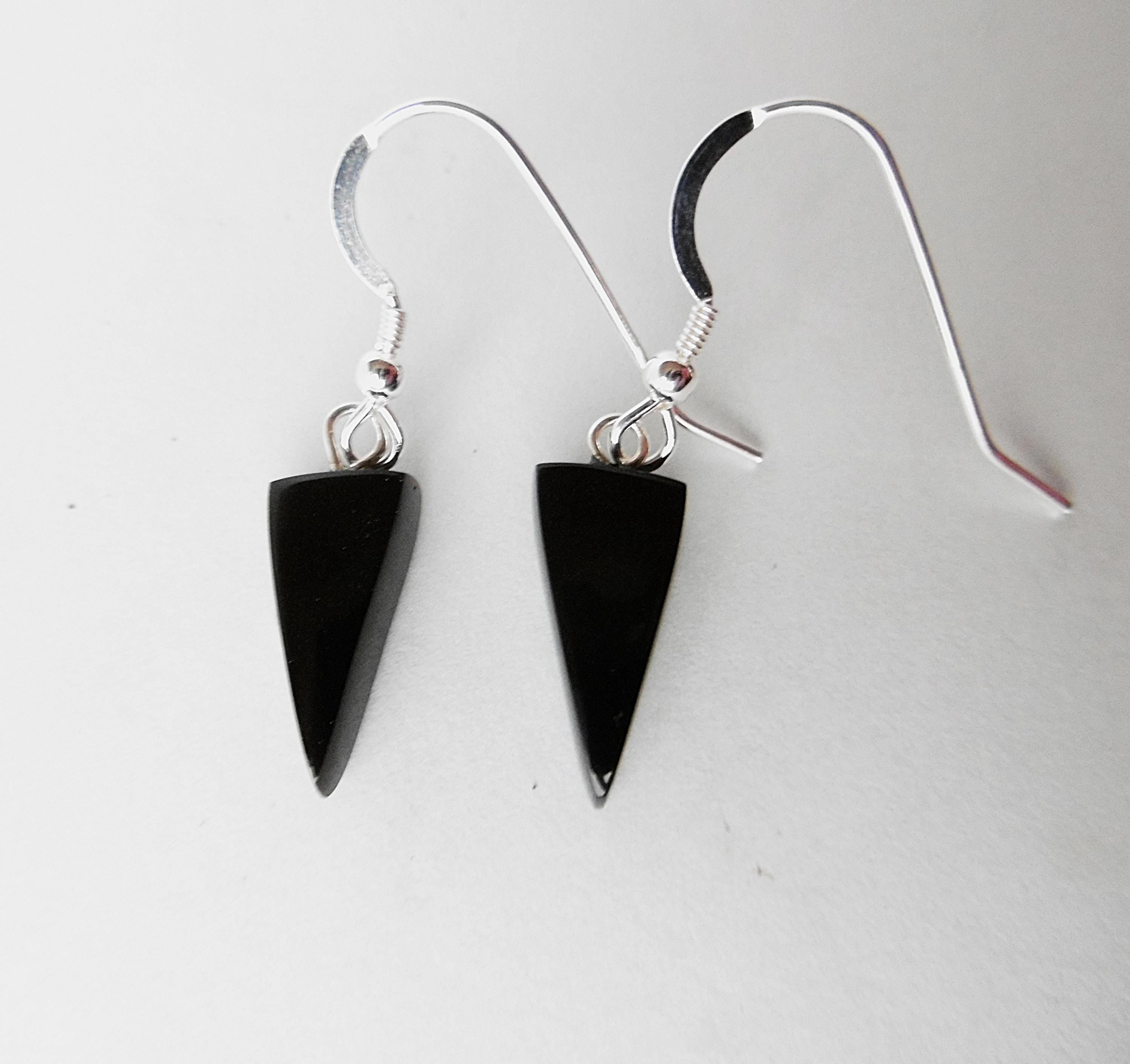 Whitby Jet Inverted Triangle Drop Earrings Whitby Jet Inverted Triangle Drop Earrings