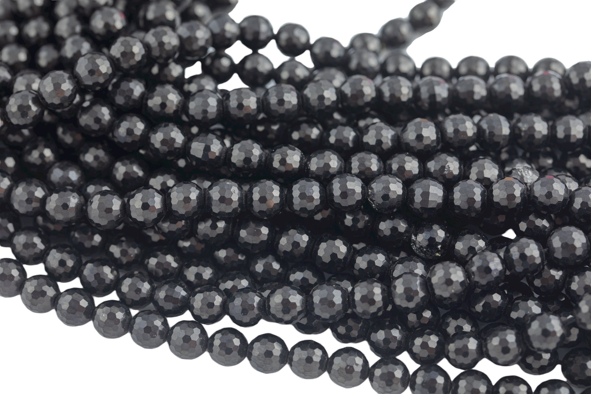Natural Real Jet Beads Faceted 6mm 8mm 10mm 12mm Round Beads Aaa Quality  Gemstones 16" Strand Aaa Quality Gemstone Beads