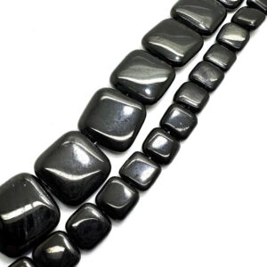Natural Lignite Jet Beads: Smooth Square Gemstone Full Strand - Pg148 Natural Lignite Jet Beads: Smooth Square Gemstone Full Strand - Pg148
