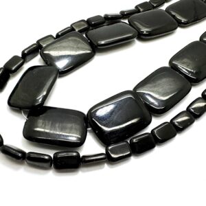 Natural Lignite Jet Beads: Smooth Rectangle Gemstone Full Strand Natural Lignite Jet Beads: Smooth Rectangle Gemstone Full Strand