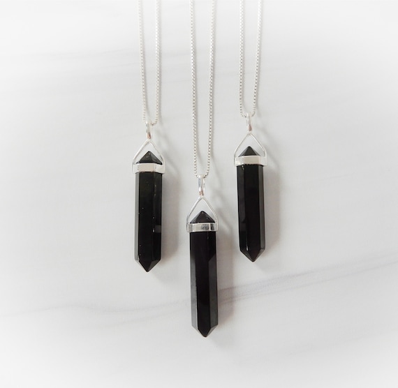 Black Jet Necklace • Black Wood Pendant • Real Black Jet Stone • Gemstone Point • Black Crystal • Healing Gemstone • Gemstone Appeal • Gsa