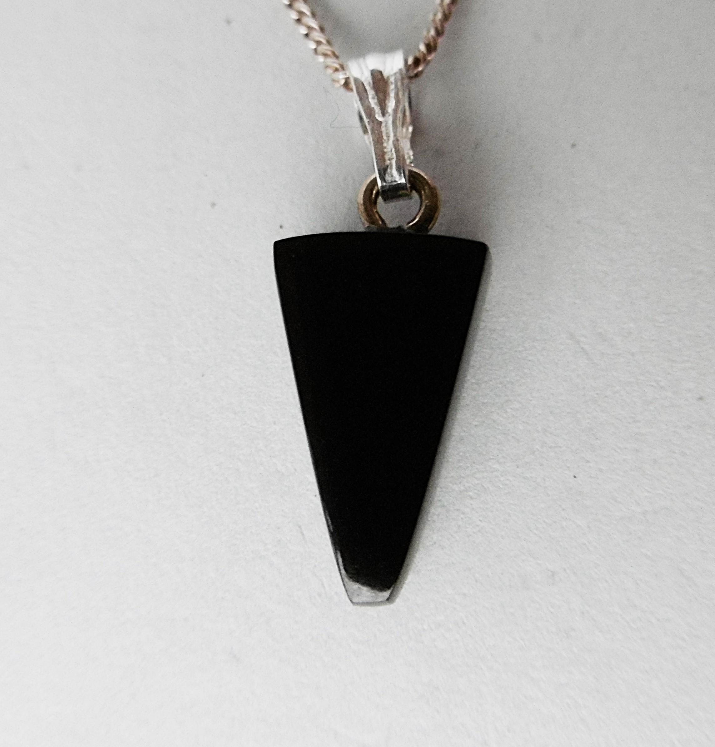 Small Whitby Jet Inverted Triangle Pendant Small Whitby Jet Inverted Triangle Pendant