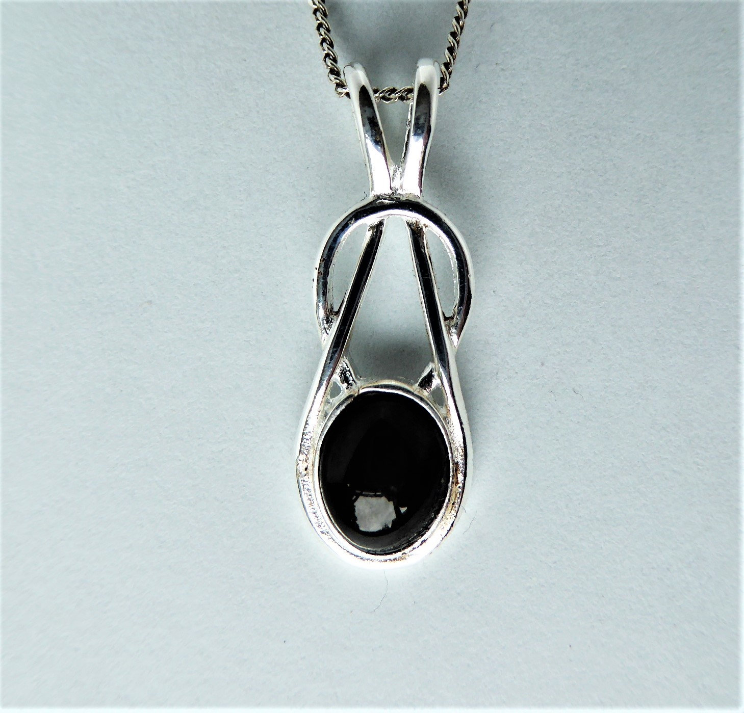 Whitby Jet And Silver Celtic Knot Pendant Whitby Jet And Silver Celtic Knot Pendant