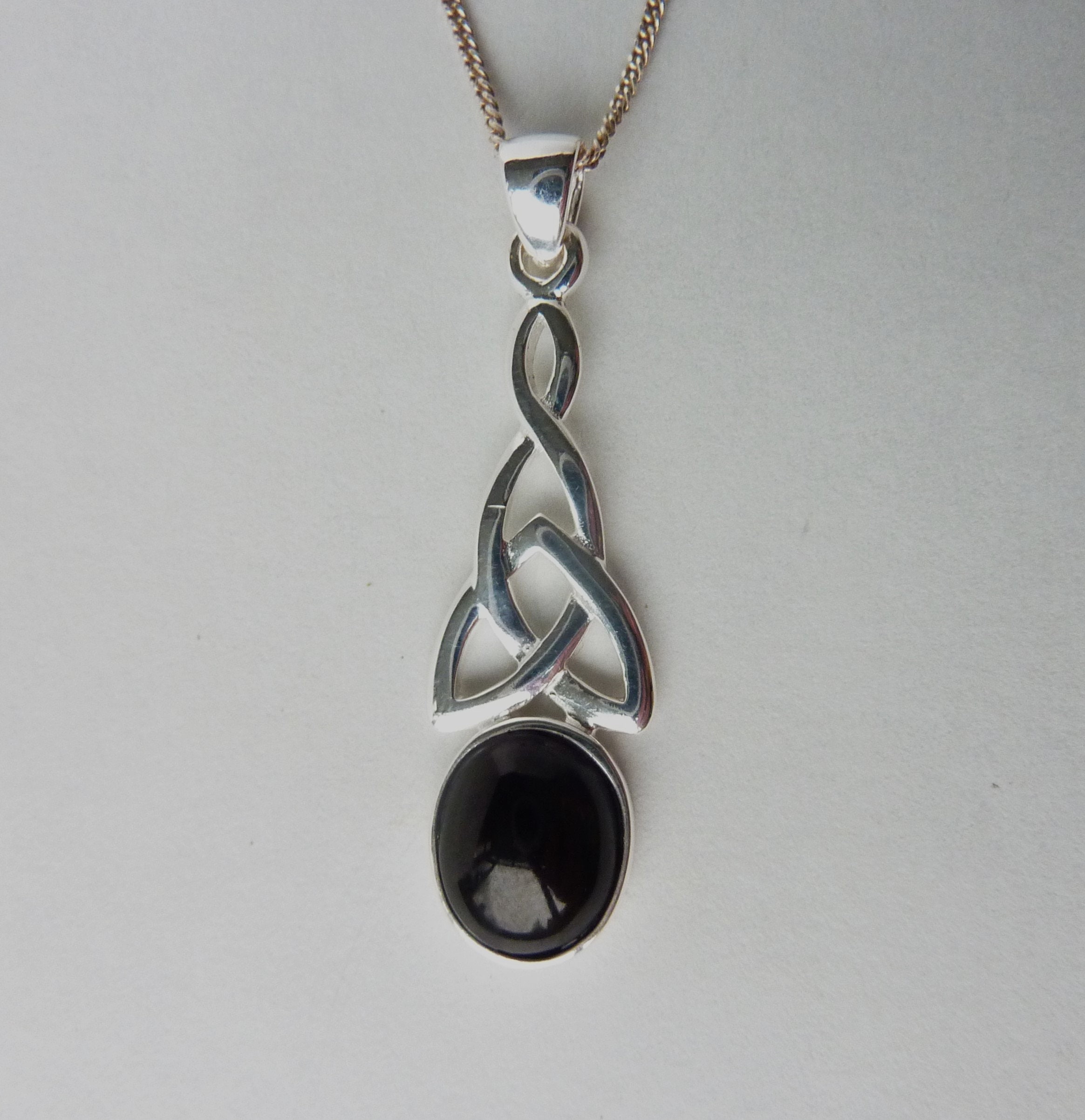 Whitby Jet And Silver Celtic Style Pendant Whitby Jet And Silver Celtic Style Pendant