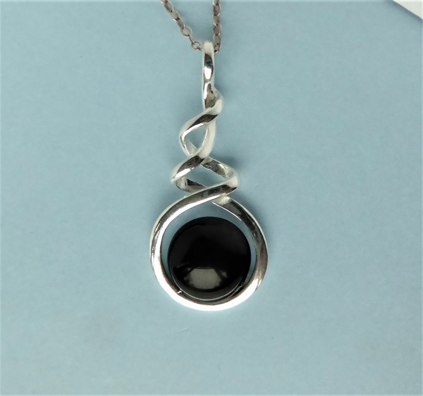 Whitby Jet And Silver Spiral Pendant Whitby Jet And Silver Spiral Pendant