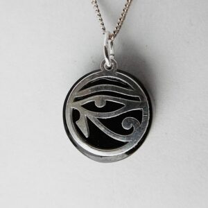 Whitby Jet and Silver Eye of Horus Pendant