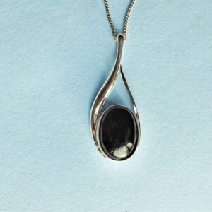 Whitby Jet and Sterling Silver Pendant