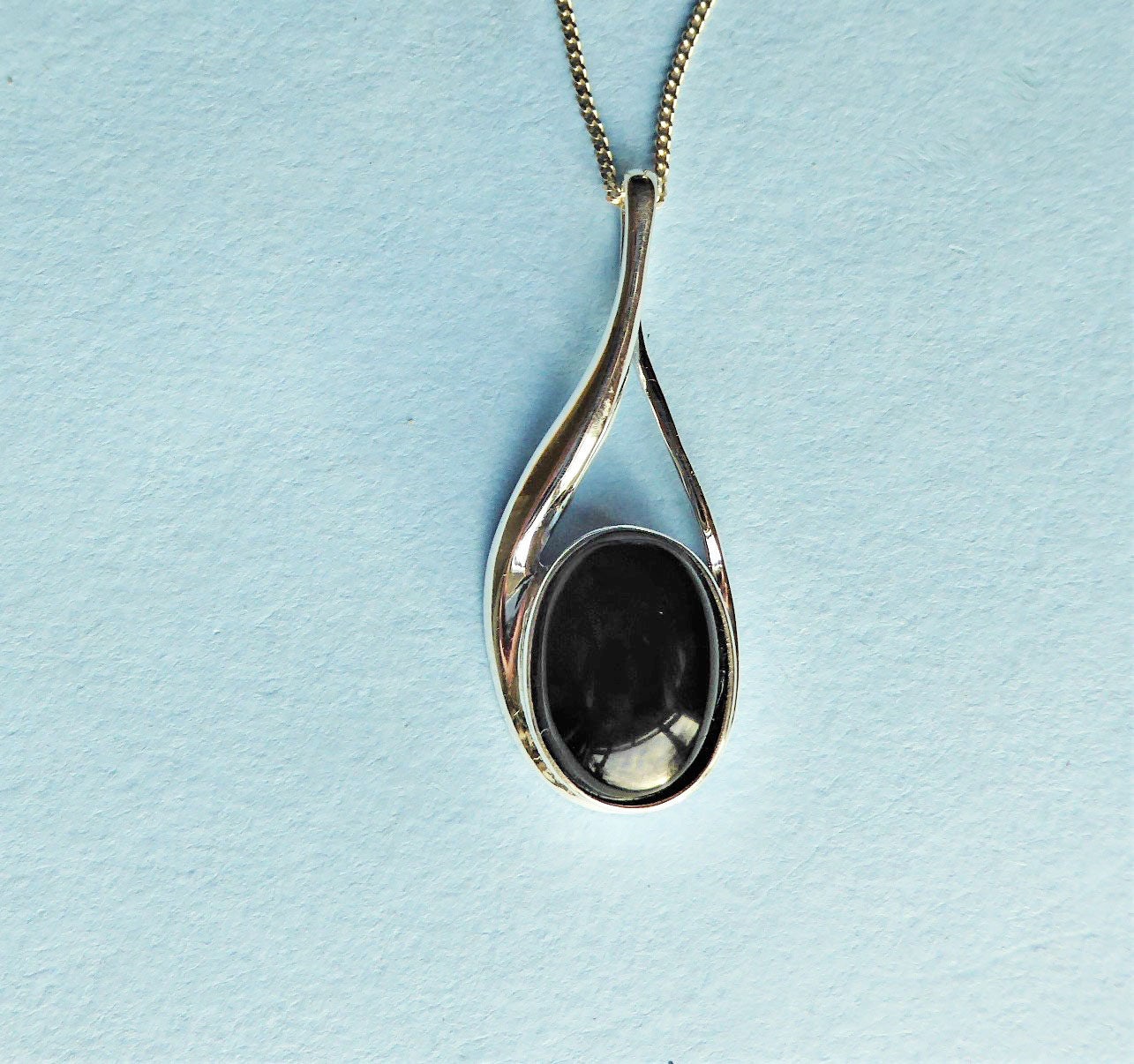 Whitby Jet And Sterling Silver Pendant