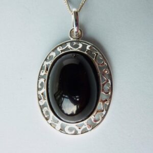 Whitby Jet and Sterling Silver Pendant