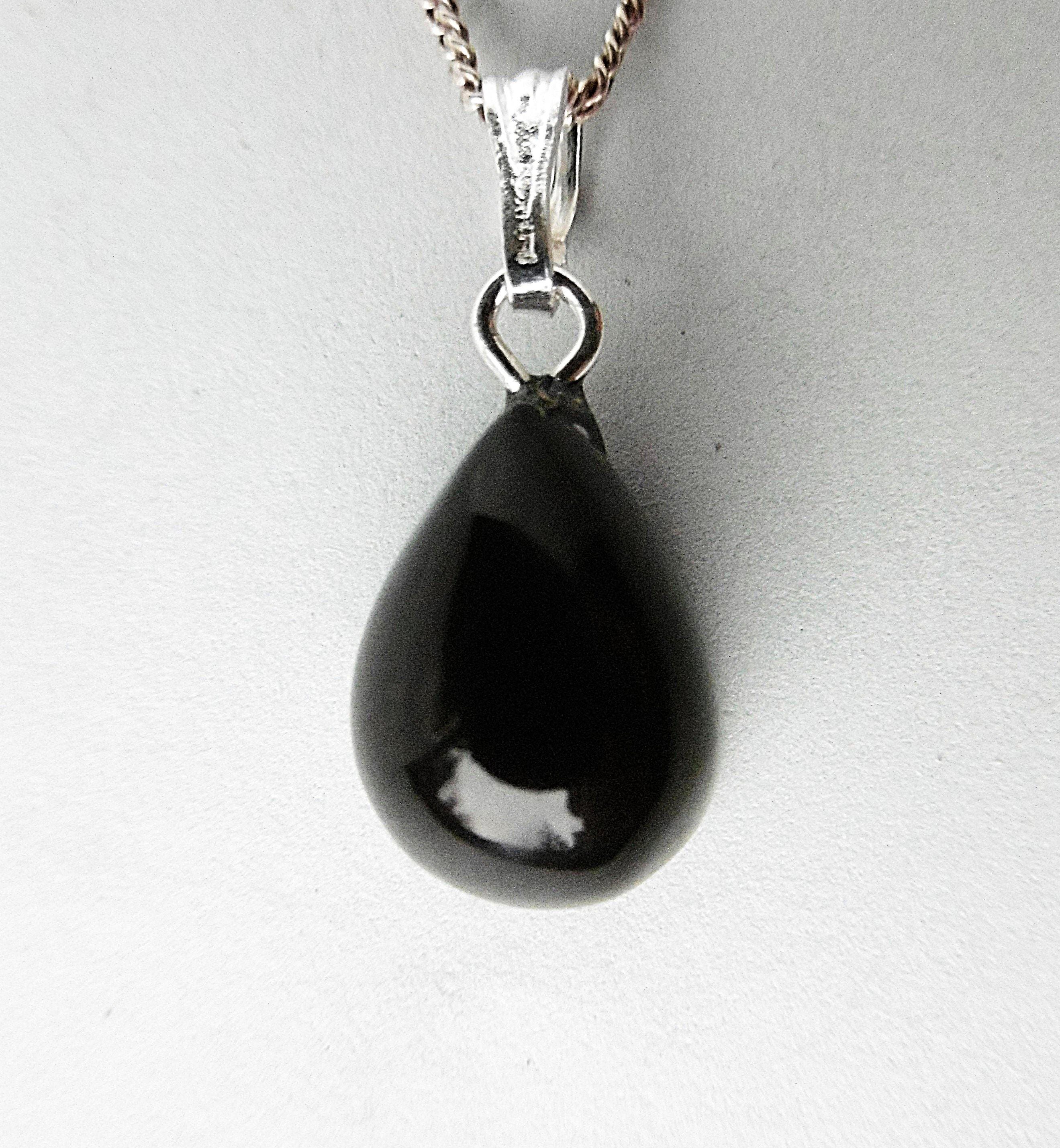 Whitby Jet Small Teardrop Pendant