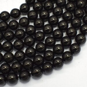 Jet 8mm Round Beads, 15 Inch, Approx. 45 beads, Hole 1mm (289054002) Jet 8mm Round Beads, 15 Inch, Approx. 45 beads, Hole 1mm (289054002)