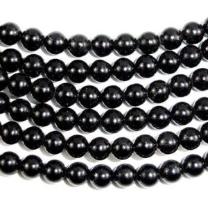 Jet Gemstone Beads, Round, 6mm, 15 Inch, Approx. 60 beads, Hole 1mm (289054001) Jet Gemstone Beads, Round, 6mm, 15 Inch, Approx. 60 beads, Hole 1mm (289054001)