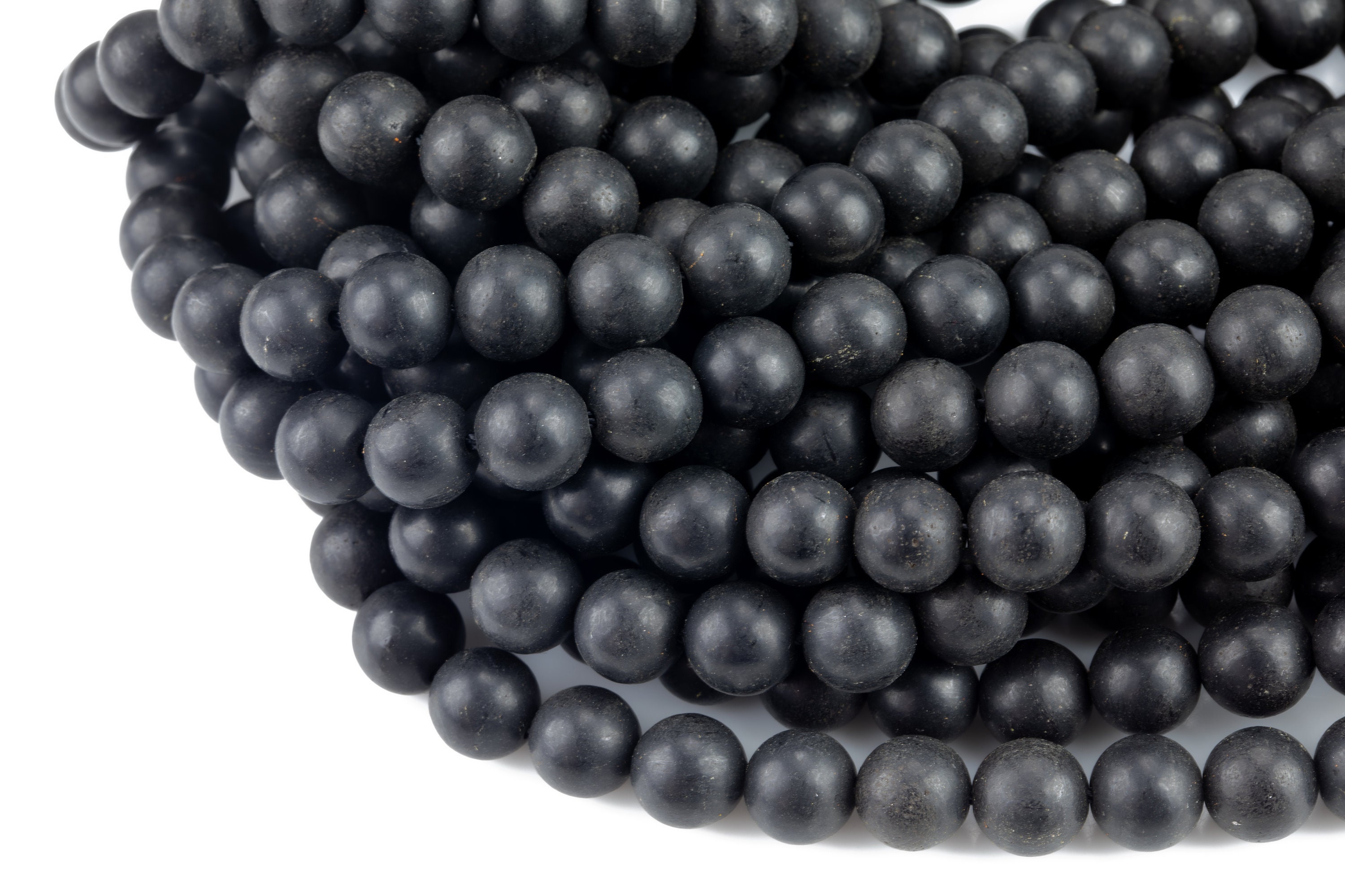 Natural Real Matte Jet Beads 6mm 8mm 10mm 12mm Round Beads Aaa Quality  Gemstones 16" Strand Aaa Quality Gemstone Beads
