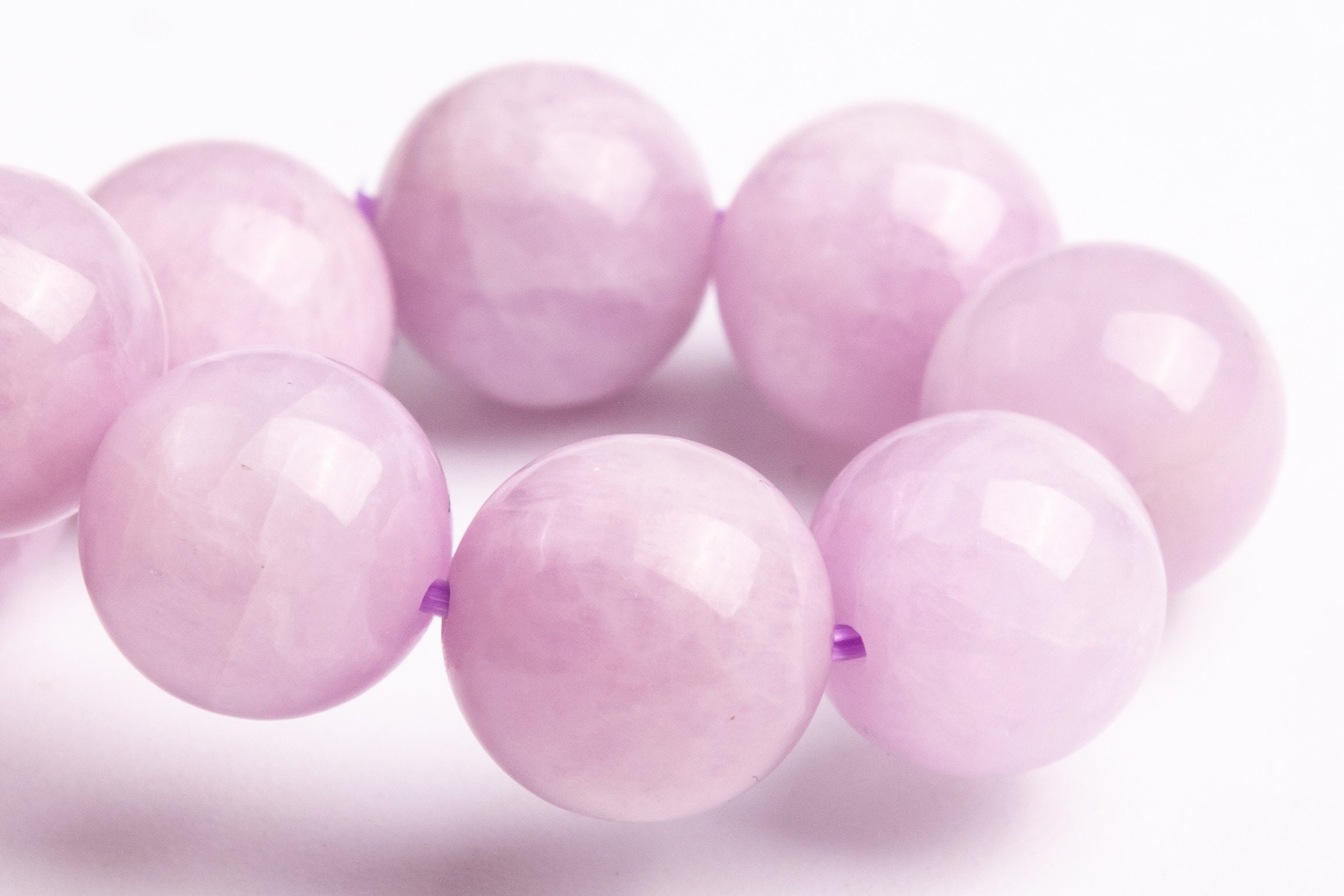 10-11mm Kunzite Beads Purple Pink Bracelet Grade Aa+ Genuine Natural Round Gemstone 8" (118829h-2589)