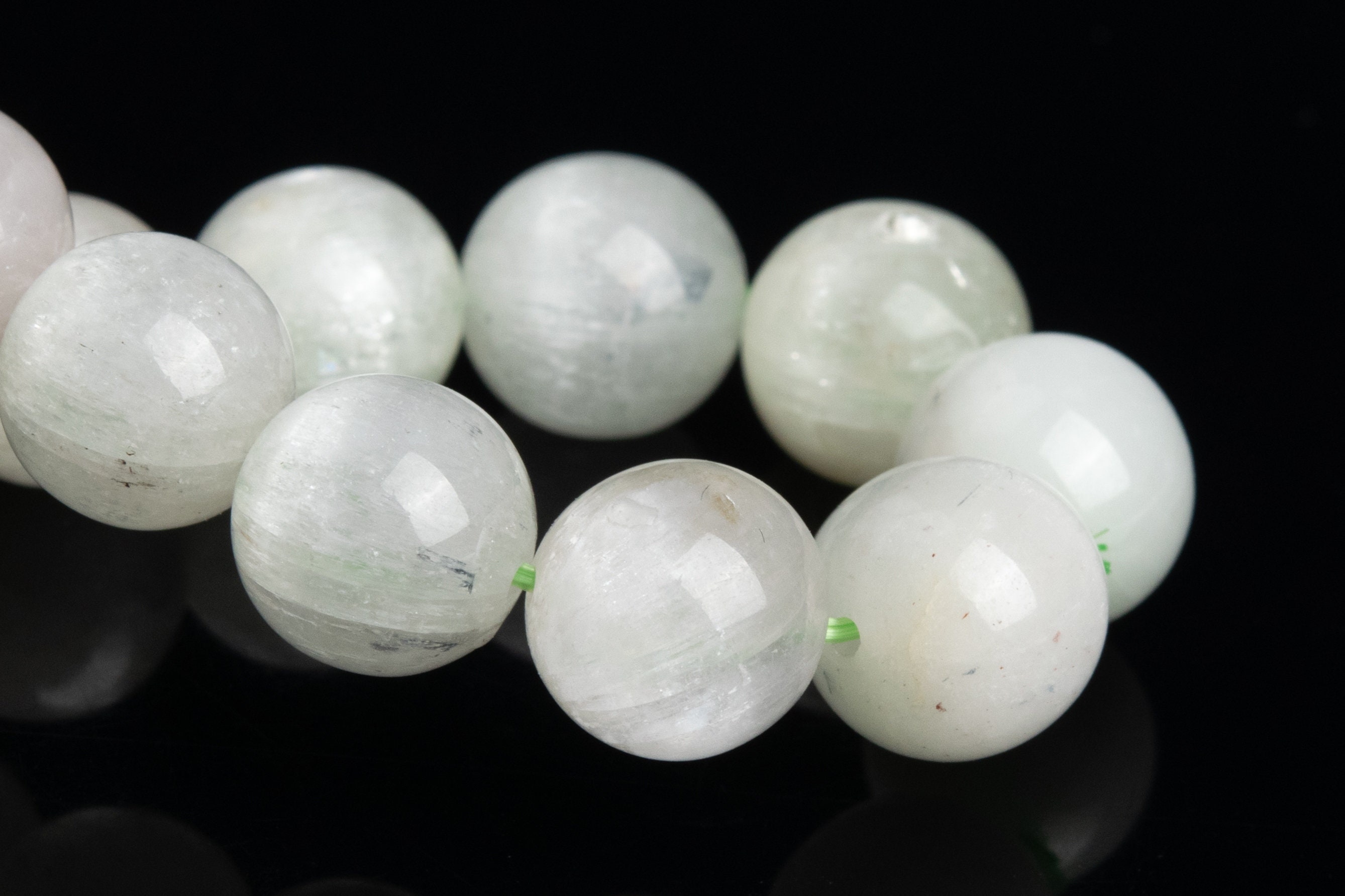 10mm Kunzite Beads Pale Green Bracelet Brazil Grade A+ Genuine Natural Round Gemstone 8" (120110h-2805)