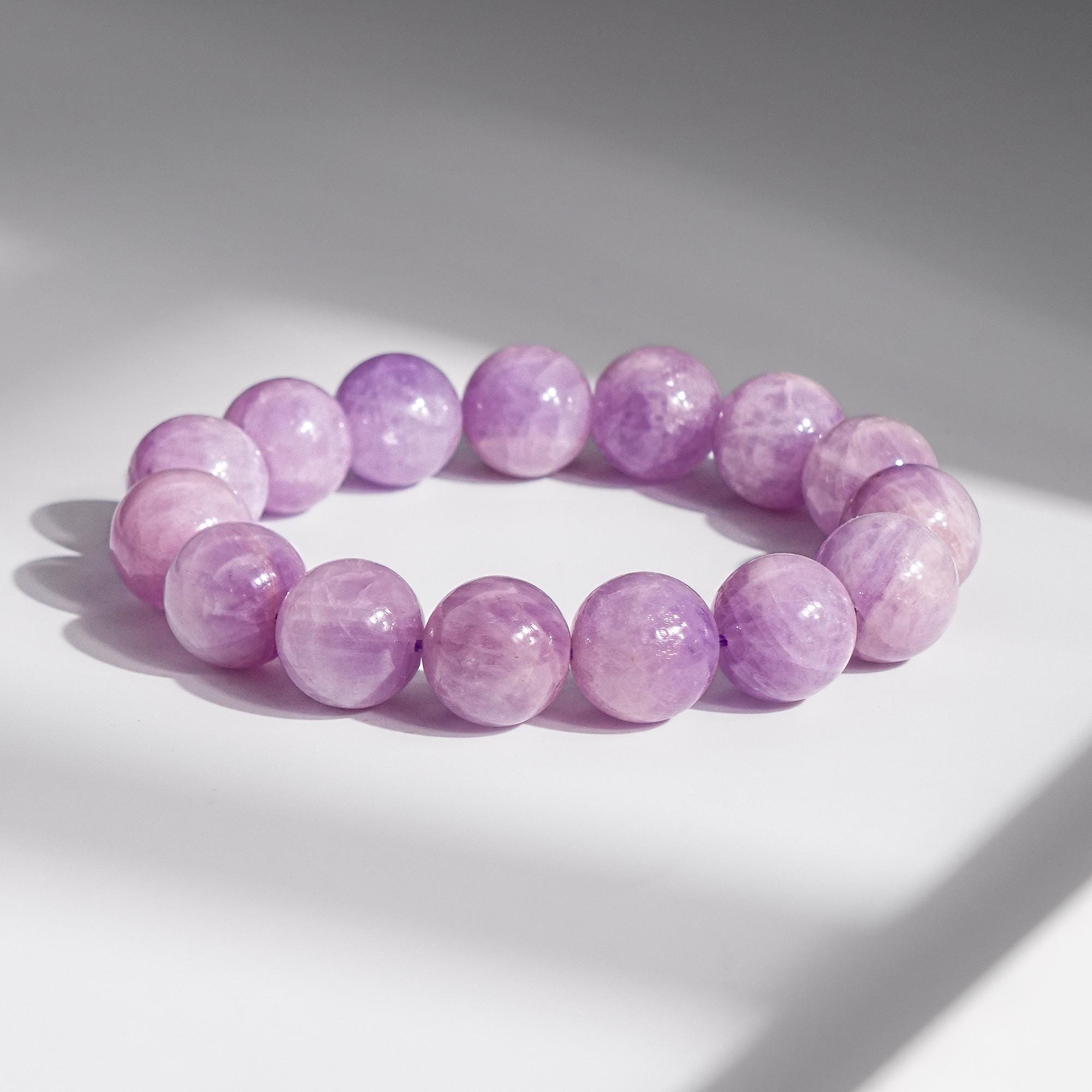 13/14mm Pink Purple Kunzite Spodumene Aaa Round Big Size Beads Gemstone Bracelet For Men And Women 13/14mm Pink Purple Kunzite Spodumene Aaa Round Big Size Beads Gemstone Bracelet For Men And Women