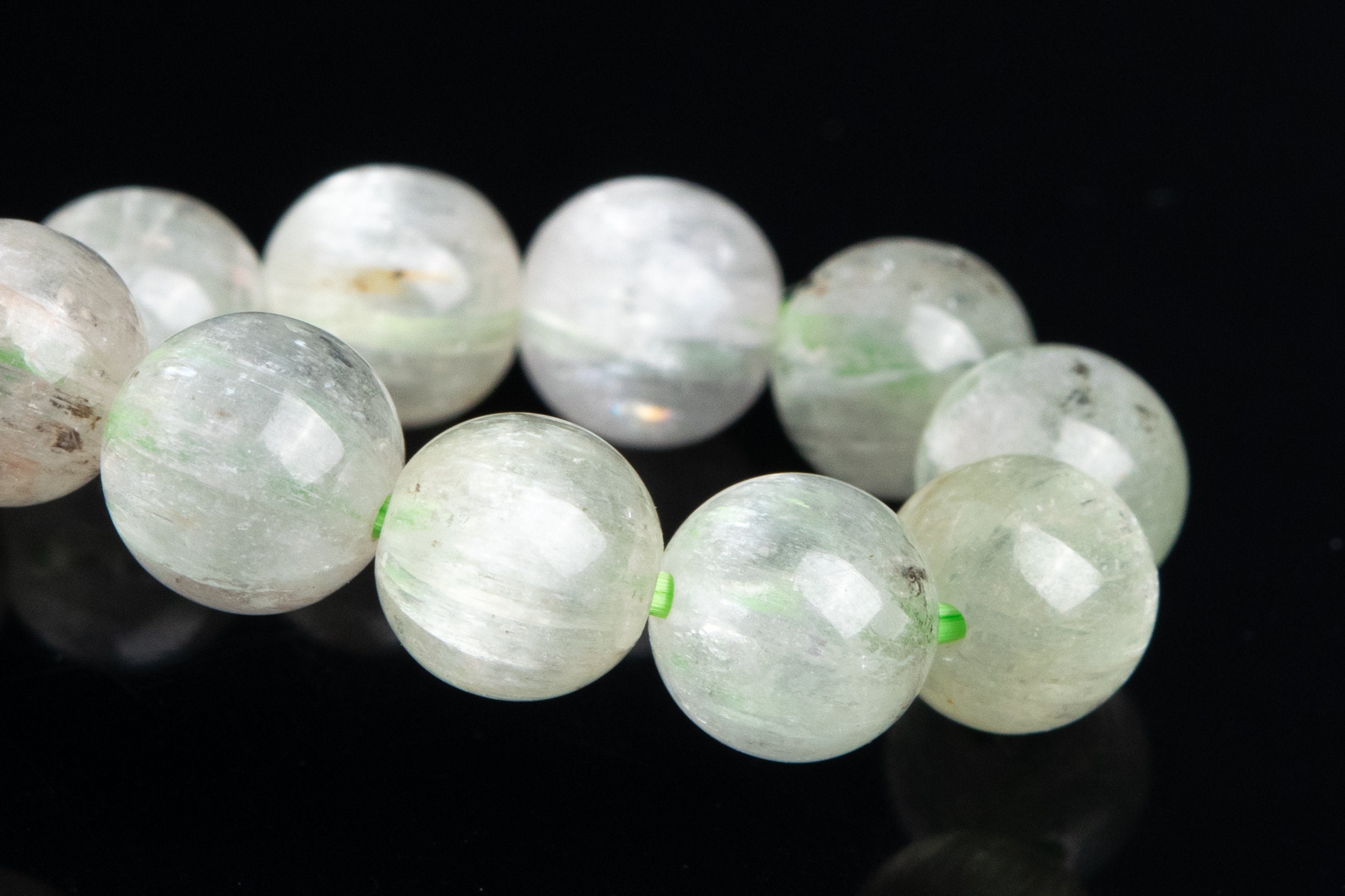 7-8mm Kunzite Beads Faint Green Bracelet Brazil Grade Aaa Genuine Natural Round Gemstone 7" (120080h-2826)