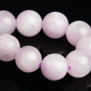 7-8mm Kunzite Beads Light Purple Pink Bracelet Grade Aa Genuine Natural Round Gemstone 7" (118865h-2590)