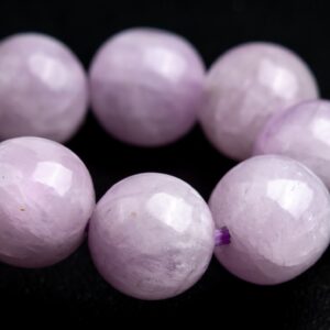 7-8mm Kunzite Purple Beads Bracelet Grade Aa Genuine Natural Round Gemstone 7" (124334h-232)