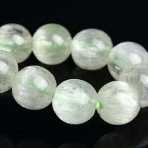 7mm Kunzite Beads Faint Green Bracelet Brazil Grade Aaa Genuine Natural Round Gemstone 7" (120069h-2816)