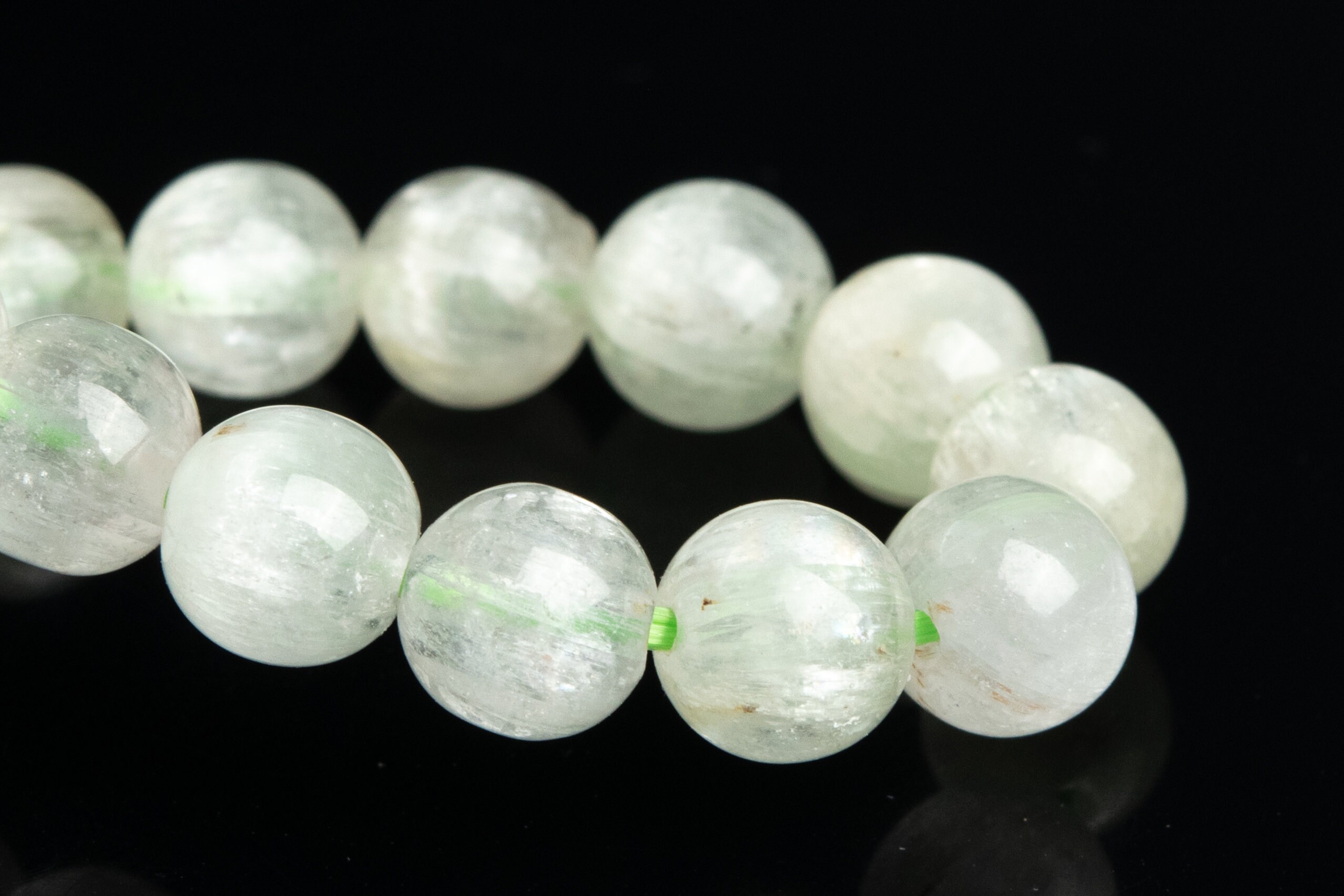 7mm Kunzite Beads Faint Green Bracelet Brazil Grade Aaa Genuine Natural Round Gemstone 7" (120070h-2816)