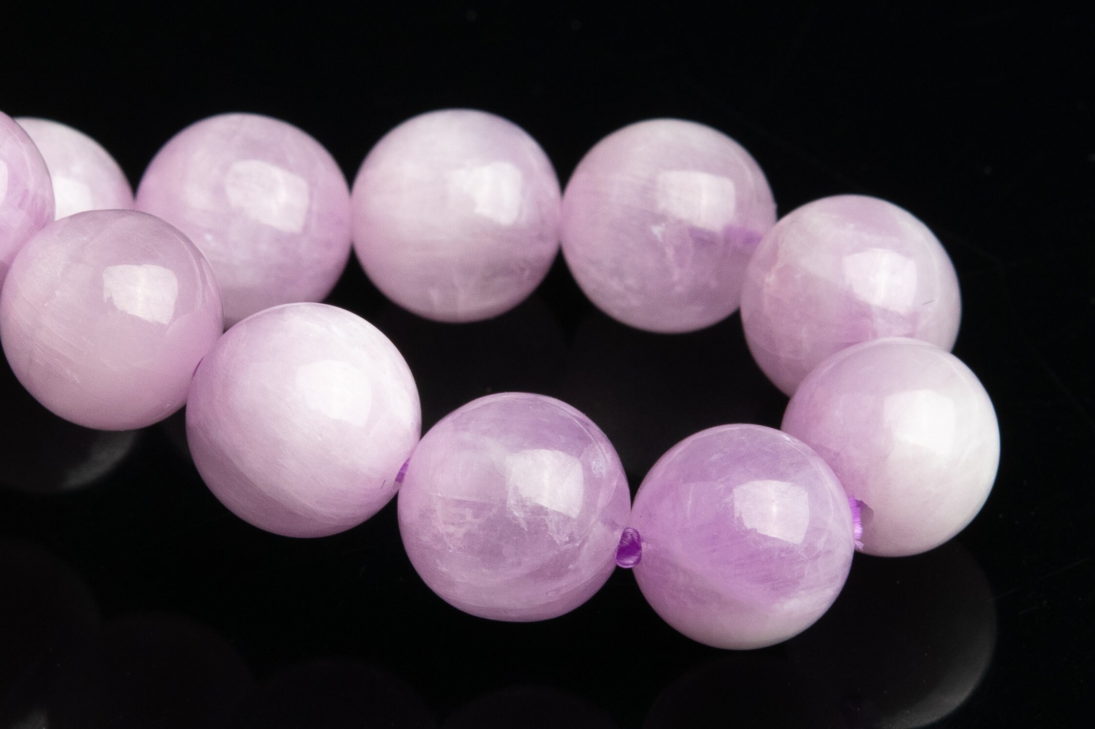 8-9mm Kunzite Beads Purple Pink Bracelet Grade Aaa Genuine Natural Round Gemstone 7" (118854h-2590)
