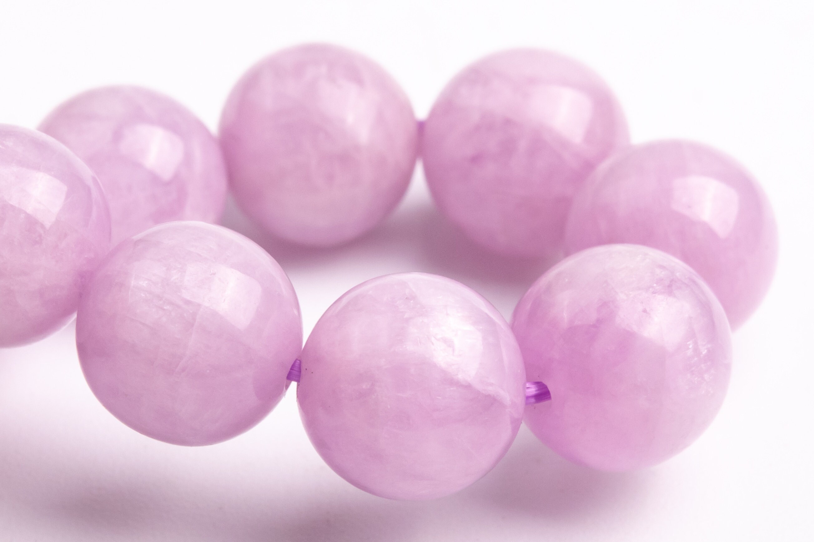 9-10mm Kunzite Beads Purple Pink Bracelet Grade Aaa Genuine Natural Round Gemstone 7.5" (118835h-2589)
