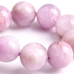 9-10mm Kunzite Beads Purple Pink Bracelet Brazil Grade A Genuine Natural Round Gemstone 8" (118021h-4001)