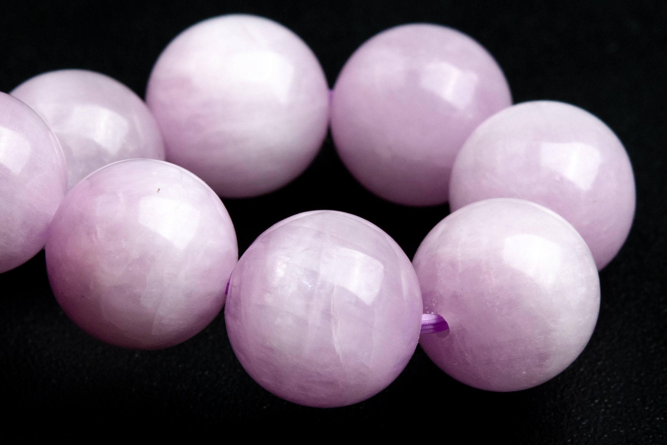 9-10mm Kunzite Beads Purple Pink Bracelet Grade Aaa Genuine Natural Round Gemstone 7.5" (118838h-2589)