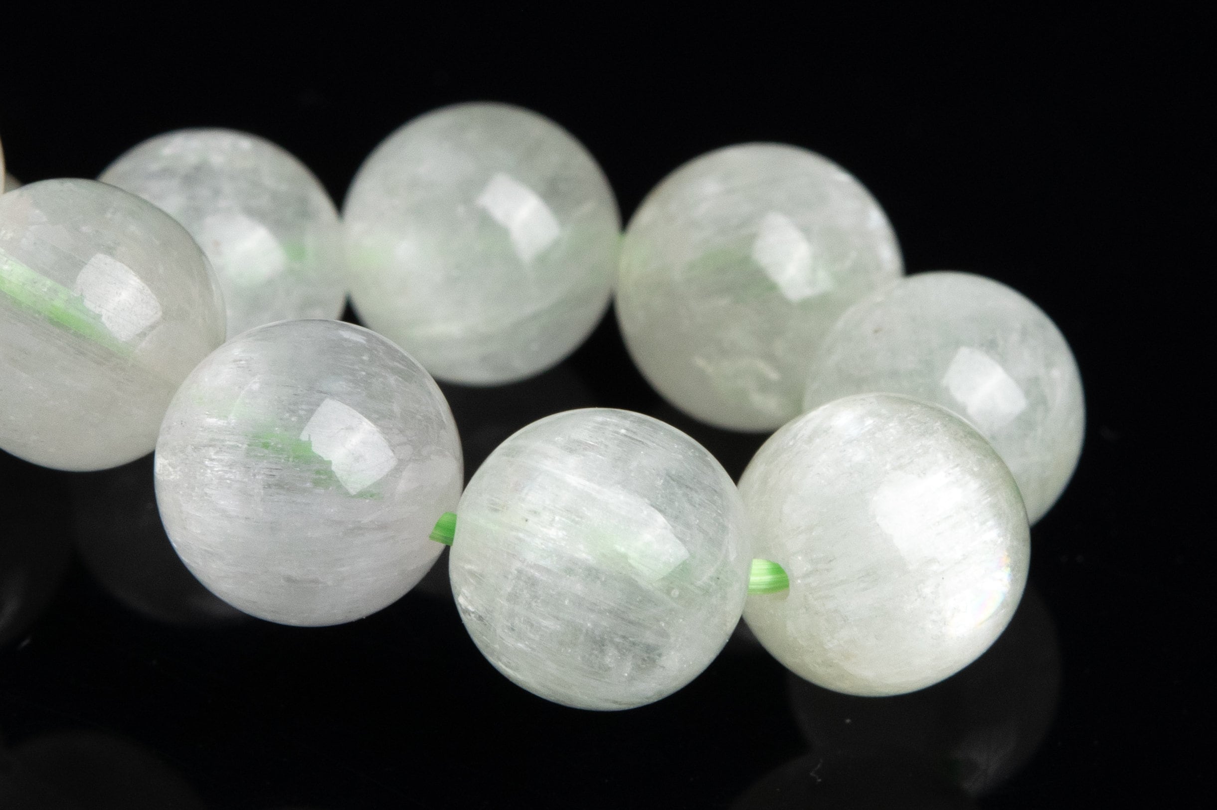 9mm Kunzite Beads Faint Green Bracelet Brazil Grade Aa Genuine Natural Round Gemstone 7.5" (120101h-2805)