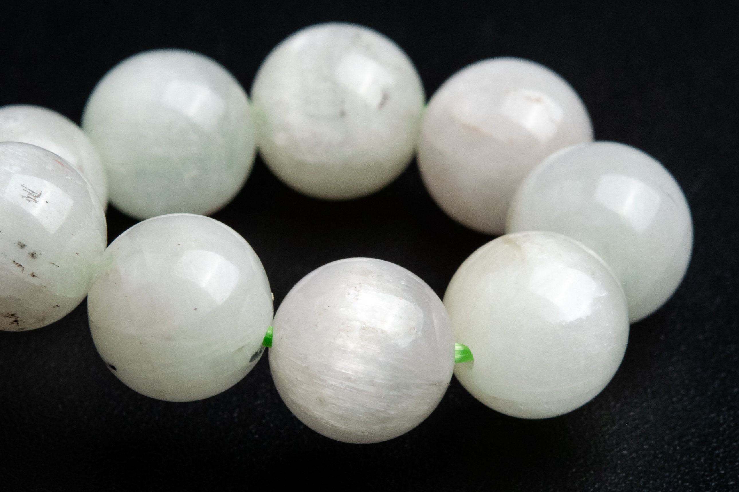 9mm Kunzite Beads Pale Green Bracelet Brazil Grade A+ Genuine Natural Round Gemstone 7.5" (119390h-767)