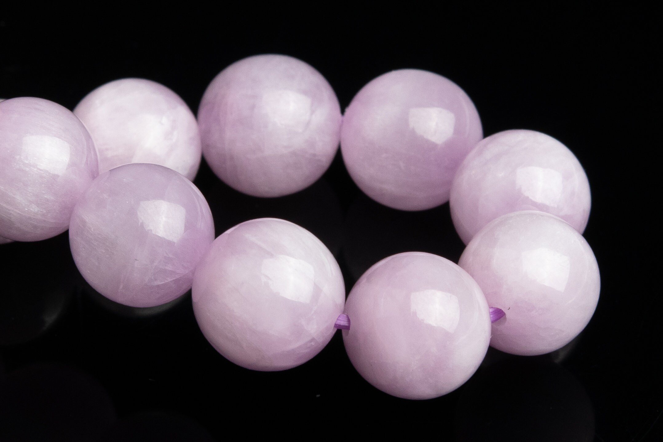9mm Kunzite Beads Purple Pink Bracelet Grade Aaa Genuine Natural Round Gemstone 7.5" (118844h-2590)