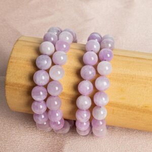 Kunzite Beads 7.5" / 8" Bracelet Genuine Natural Round Gemstone Beads