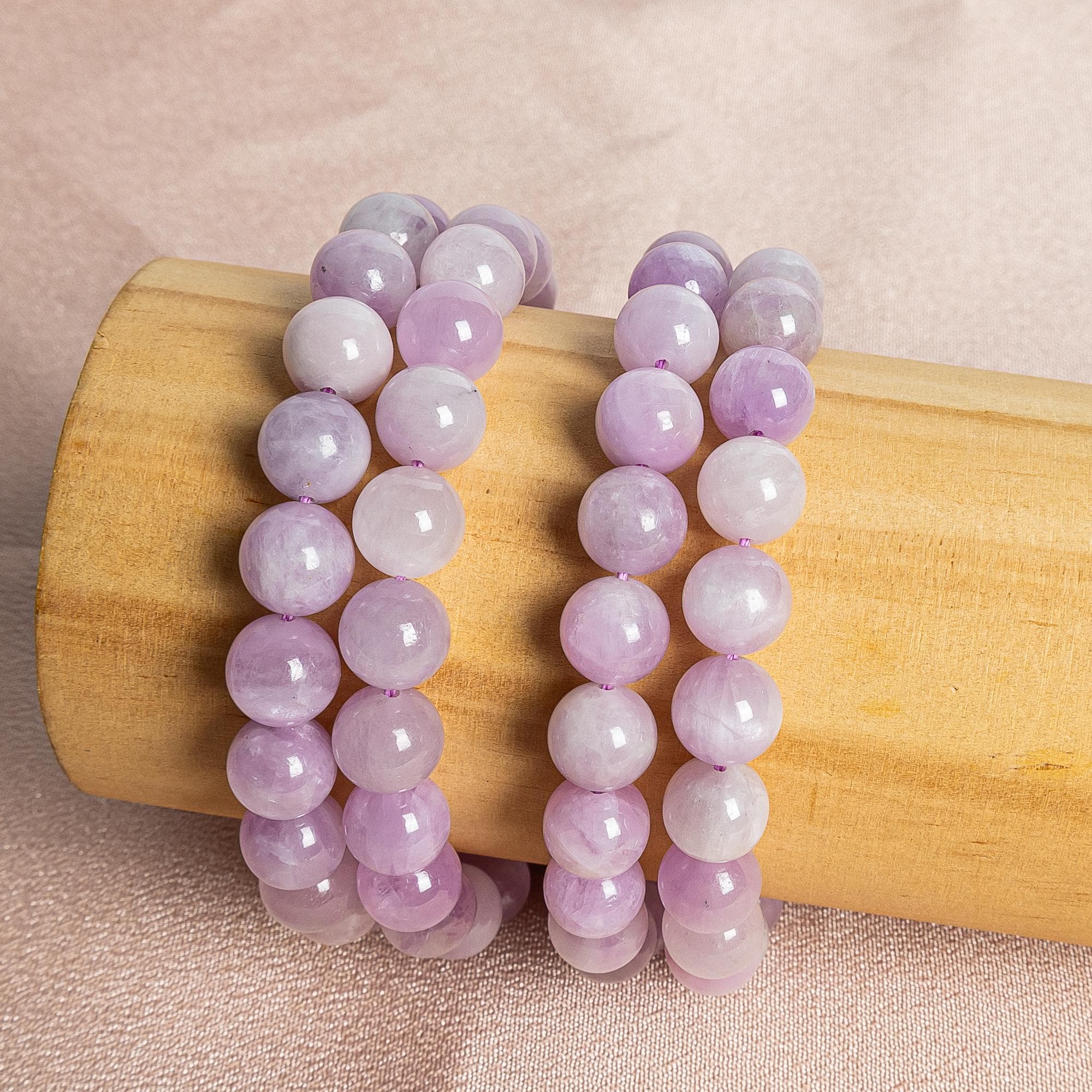 Kunzite Beads 7.5" / 8" Bracelet Genuine Natural Round Gemstone Beads