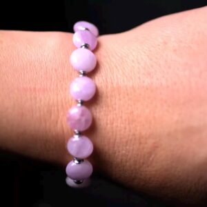 Genuine Kunzite Coins Gemstone Stretch Bracelet Genuine Kunzite Coins Gemstone Stretch Bracelet