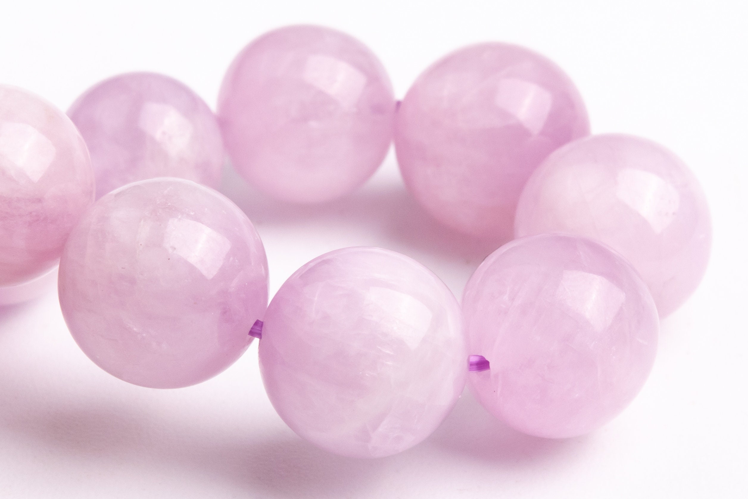 Only One 10-11mm Kunzite Beads Purple Pink Bracelet Grade Aaa Genuine Natural Round Gemstone 8" (118832h-2589)