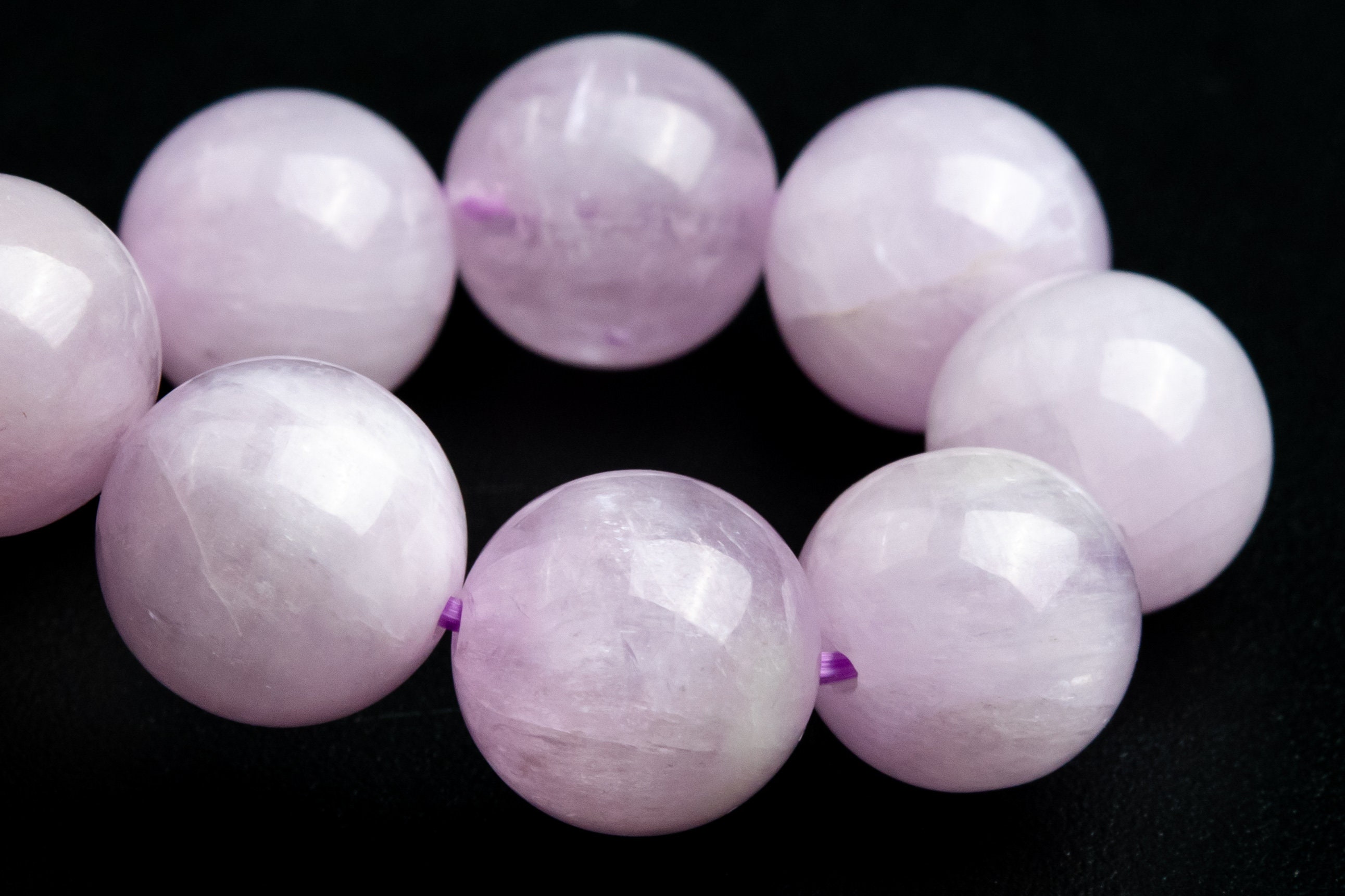 Only One 10-11mm Kunzite Beads Light Purple Pink Bracelet Grade Aaa Genuine Natural Round Gemstone 8" (118830h-2589)