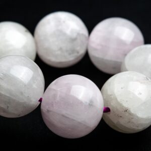 Only One 12-13mm Kunzite Beads Faint Purple Bracelet Brazil Grade A+ Genuine Natural Round Gemstone 7.5" (119400h-767)