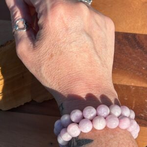 Purple Kunzite Crystal beads Bracelet 11mm Round shape Stretchy Jewelry