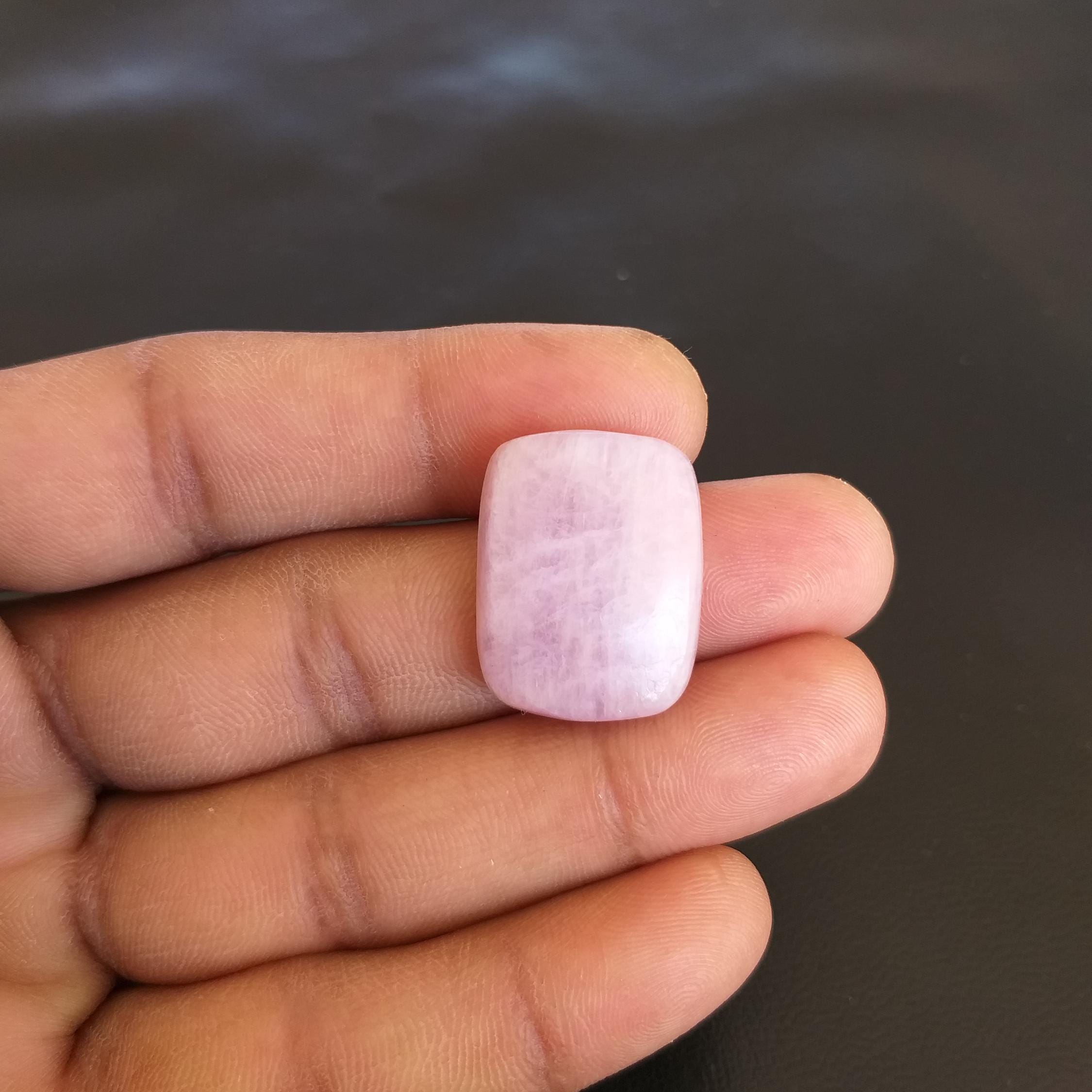 Baguette Shape Kunzite Cabochon: 30 Carat Gemstone, 25x19x6 Mm Baguette Shape Kunzite Cabochon: 30 Carat Gemstone, 25x19x6 Mm