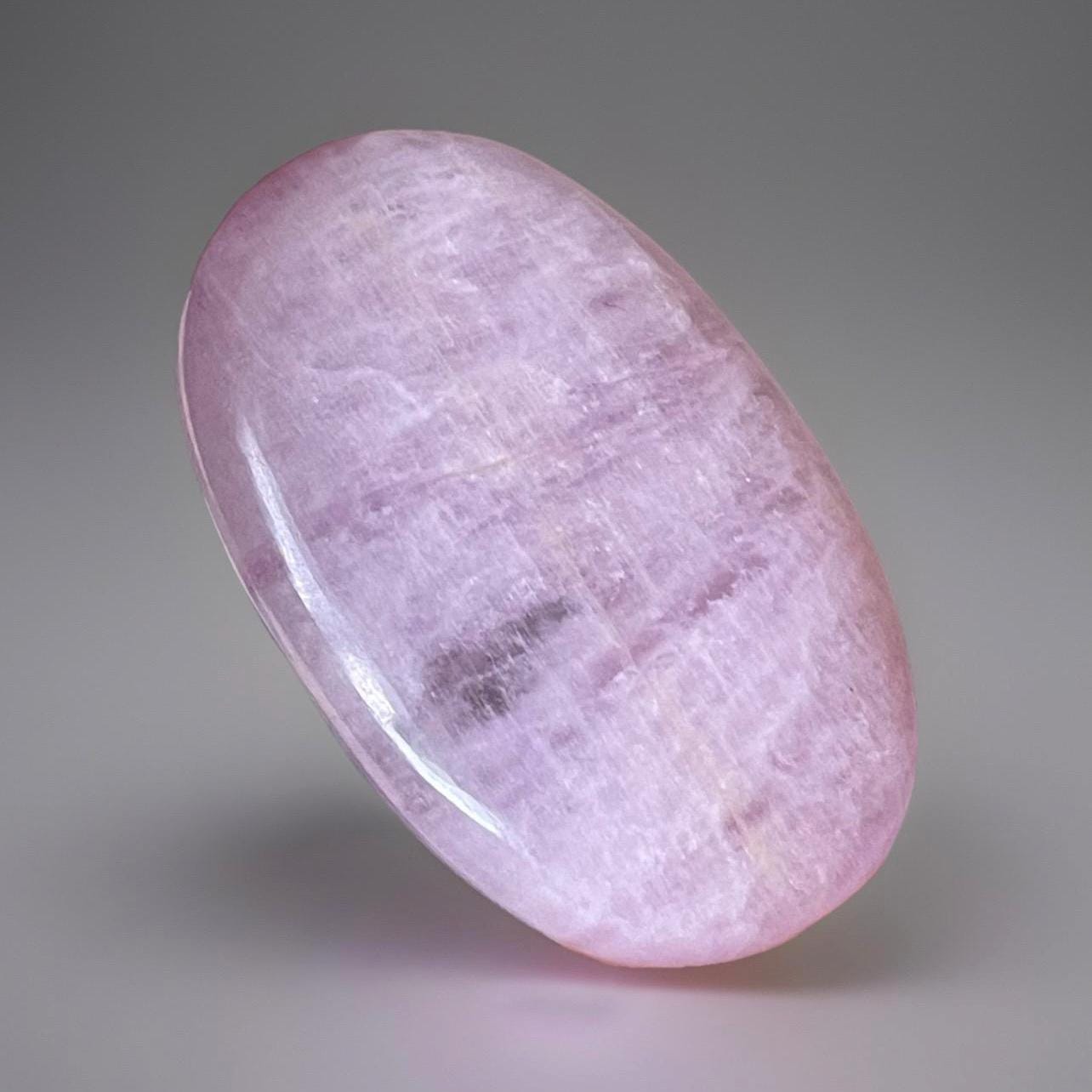 Kunzite Flat Back Palmstone, Polished Gemmy Kunzite Cabochon, Soothing Uv Crystal, Birthstone Gemstone