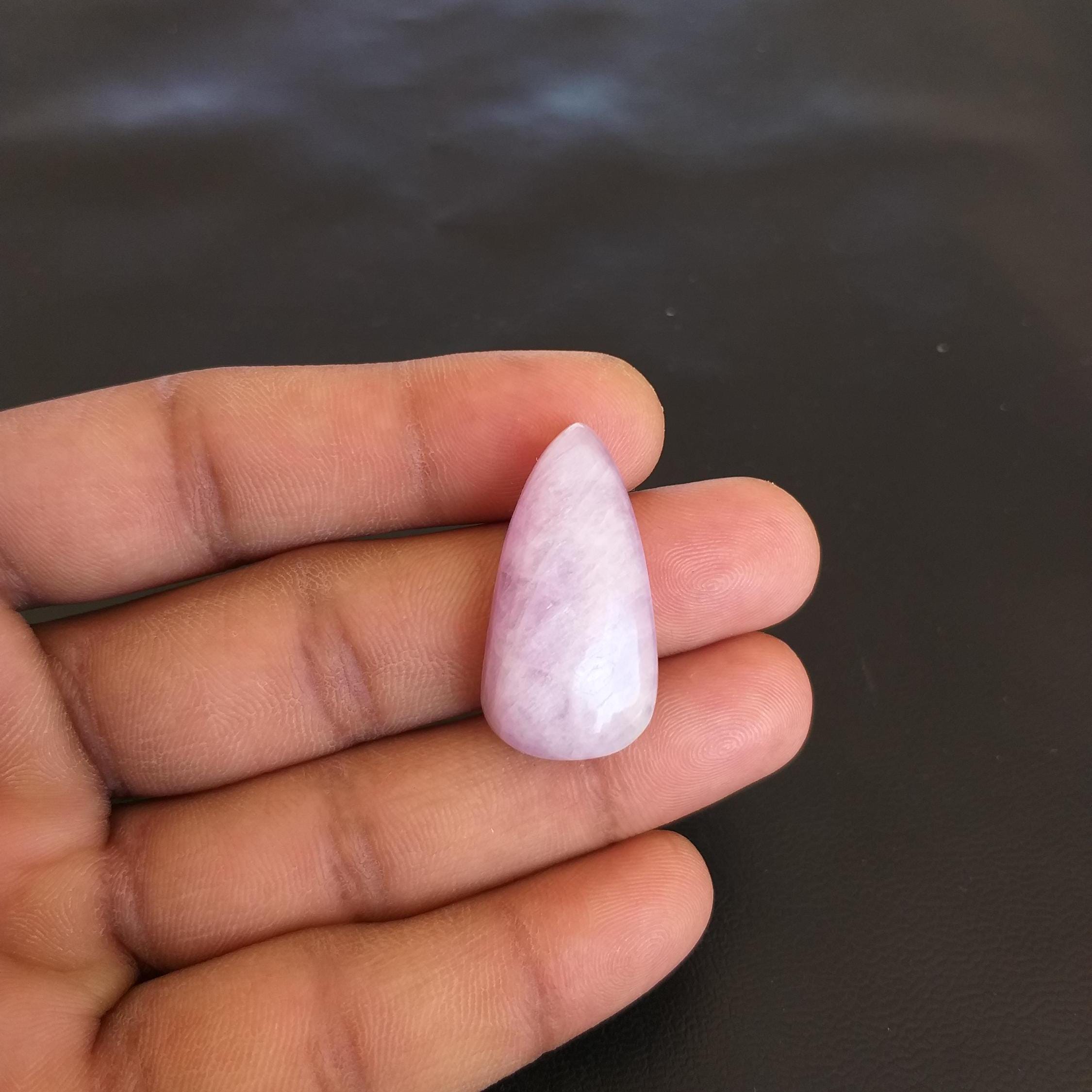 Pear Kunzite Cabochon: 37.5 Carat Gemstone, 32x17x8 Mm Pear Kunzite Cabochon: 37.5 Carat Gemstone, 32x17x8 Mm