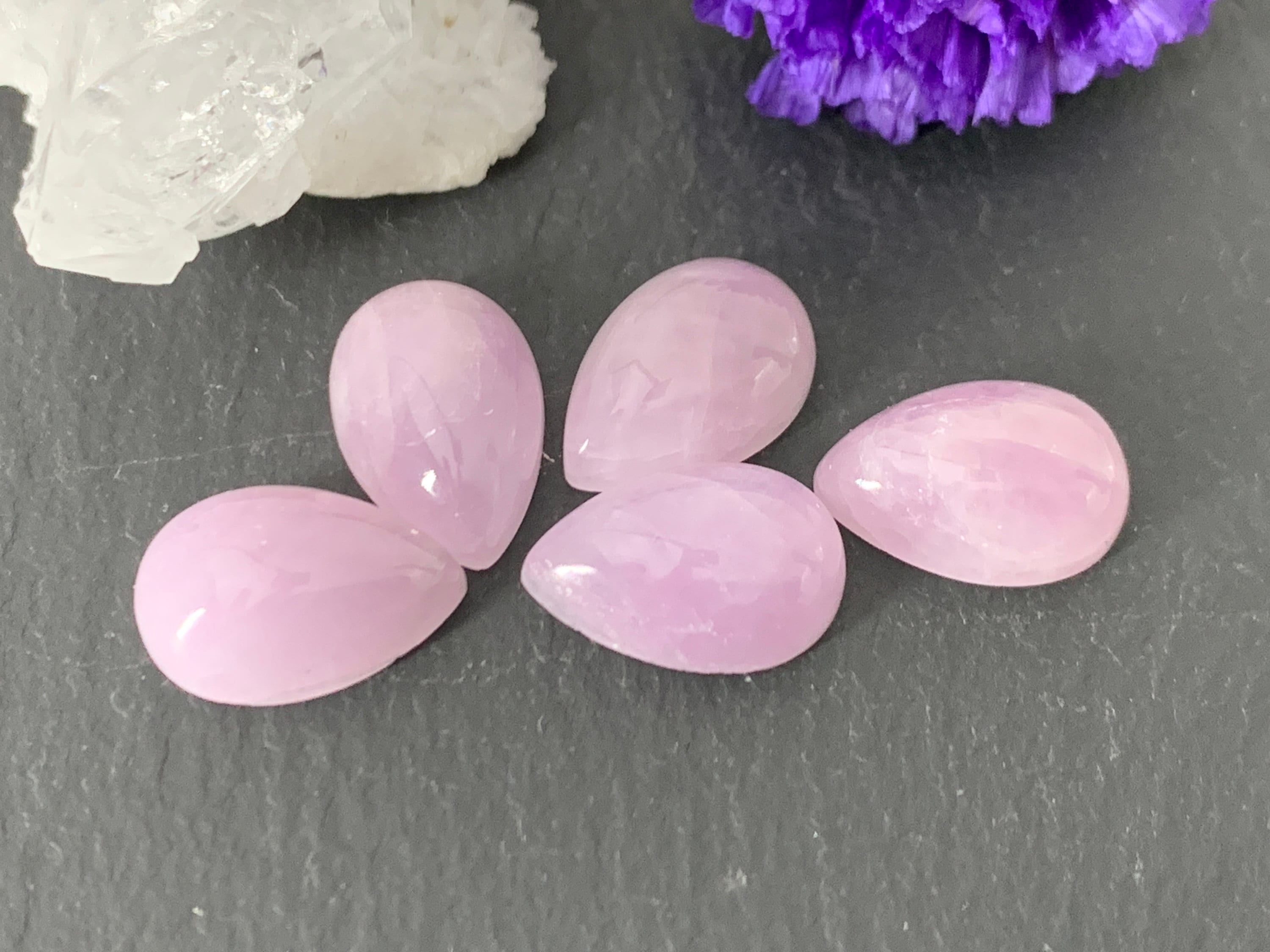 Kunzite Pear 8x12mm Cabochon - Calibrated Cabochons *