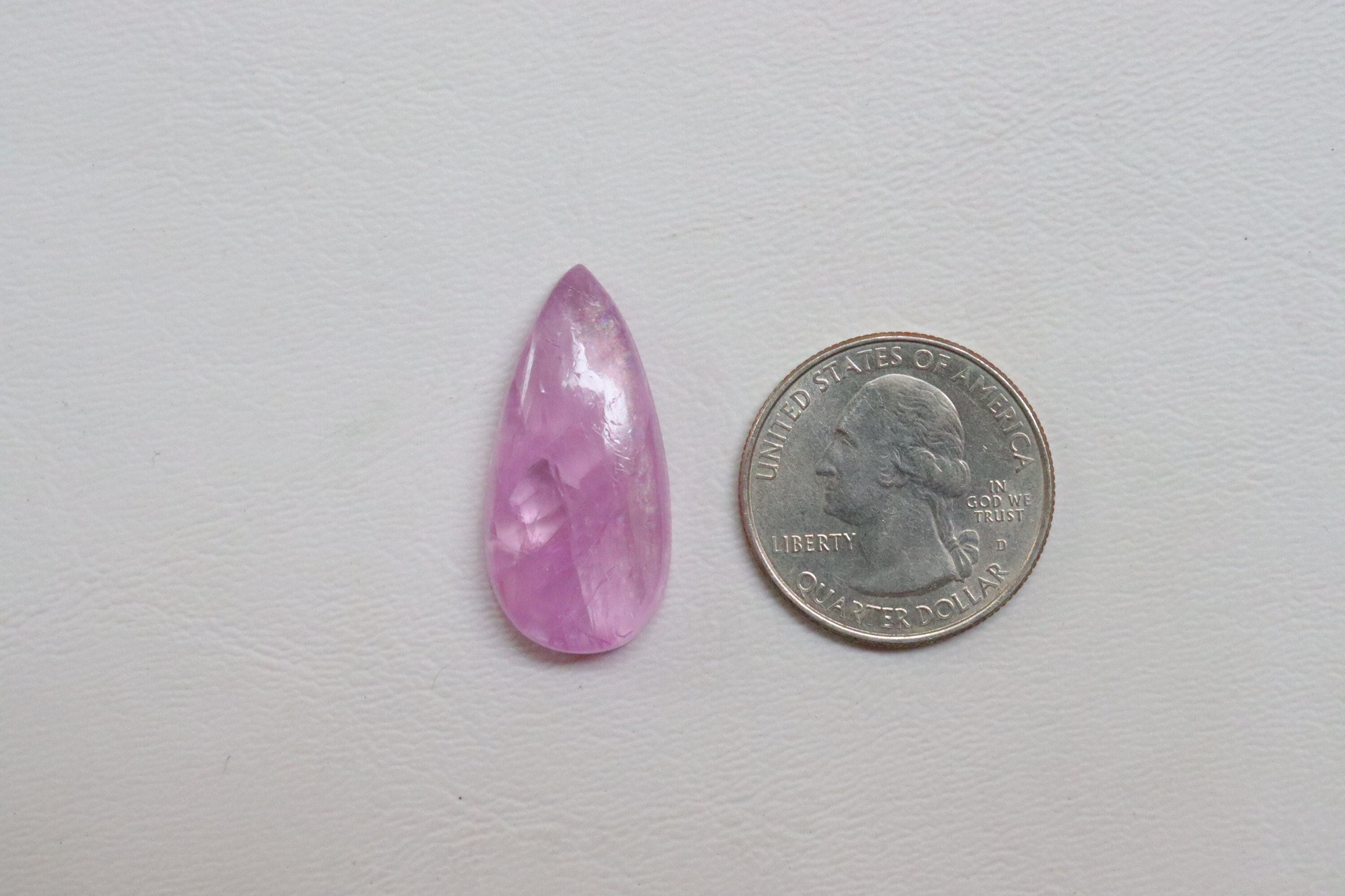 Rare Transparent Quality Pink Kunzite Cabochon, Natural Polished Kunzite Gemstone, Heart Chakra Crystal, Kunzite Crystal | Self Care Crystal