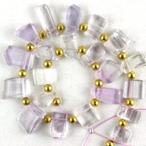 Aaa Kunzite Gemstone Strand: Natural Faceted Nuggets, 21 Pieces