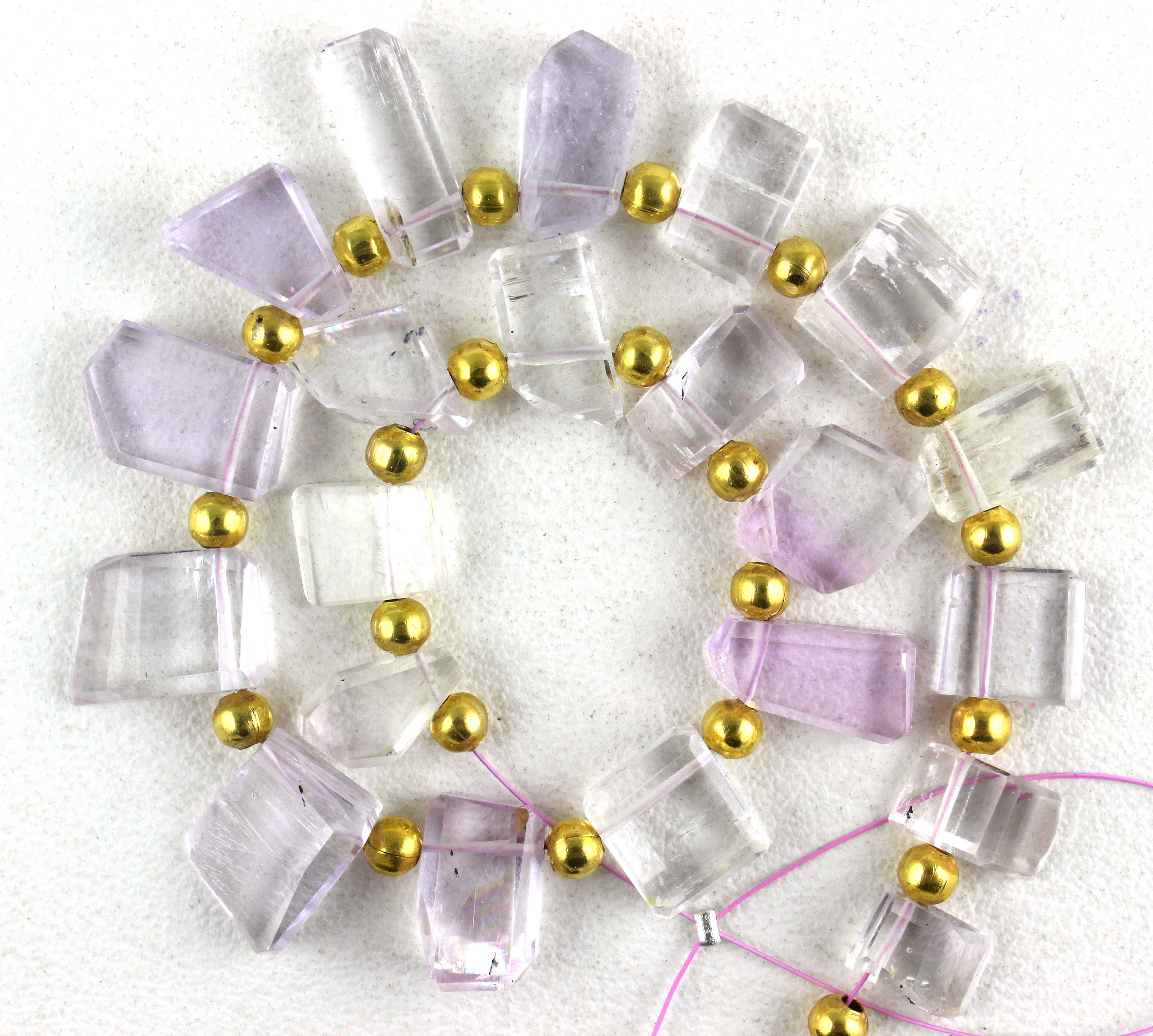 Aaa Kunzite Gemstone Strand: Natural Faceted Nuggets, 21 Pieces