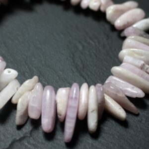 Fil 39cm 110pc env - Perles de Pierre - Kunzite rose Rocailles Chips Batonnets 10-20mm