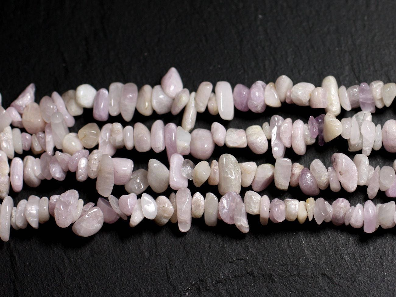 Fil 39cm 145pc Env - Perles Pierre - Kunzite Rose Rocailles Chips 4-10mm