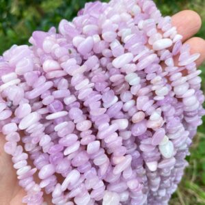 Full 32' Natural Aa Grade Kunzite 5~10mm Size Chip Beads,bracelets/neckalce For Jewelry Making Beads,gemstone Freeform Chip Nugget Beads.