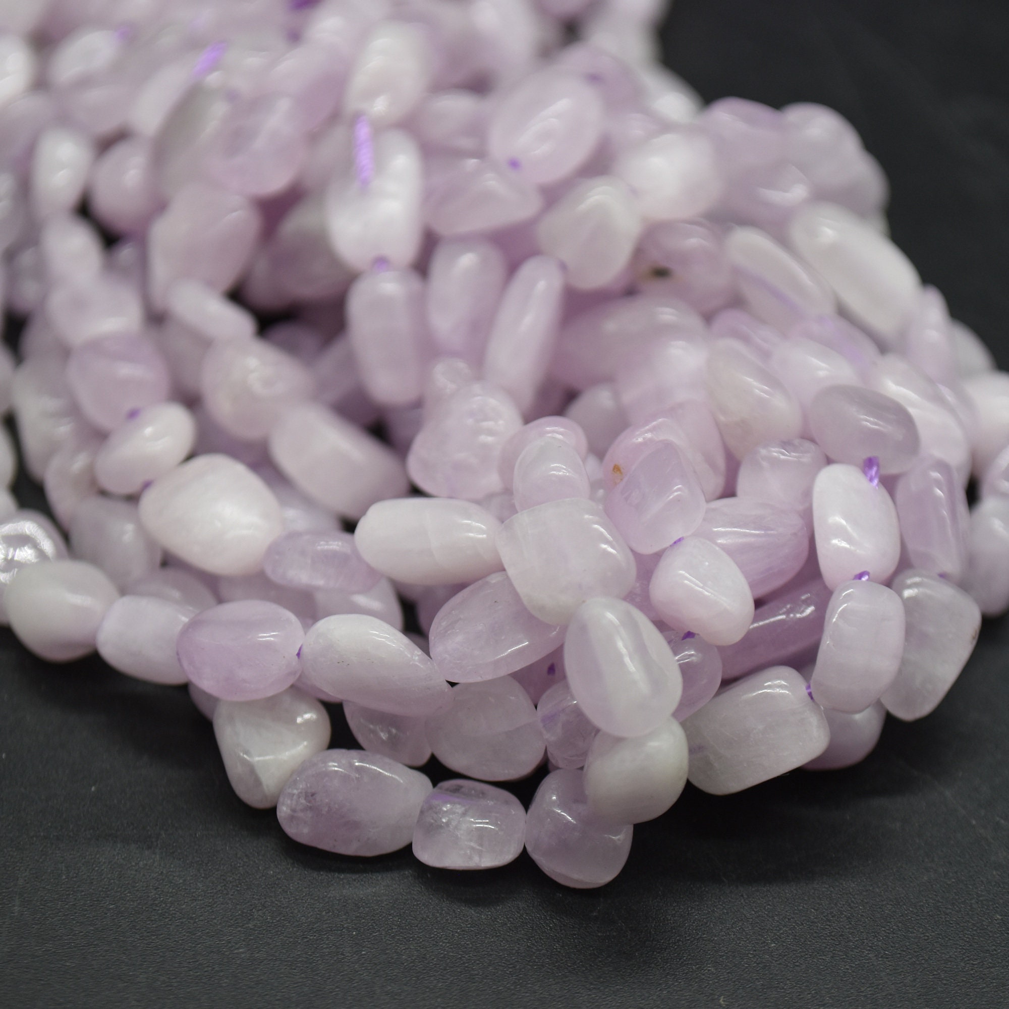 Kunzite Gemstone Tumblestone Nugget Pebble Beads - 4mm - 7mm - 15" Strand